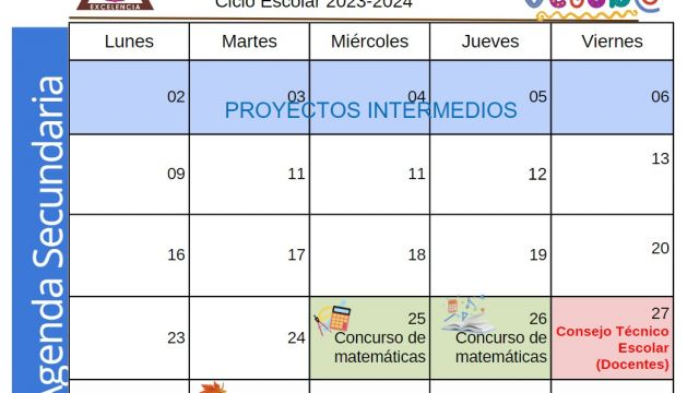 Centro Educativo Miguel Lara Vasallo Agenda Secundaria Octubre 2023