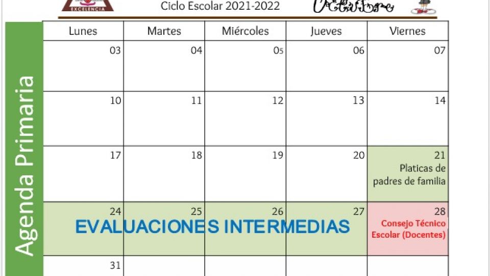 Agenda primaria Centro Educativo Miguel Lara Vasallo